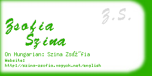 zsofia szina business card